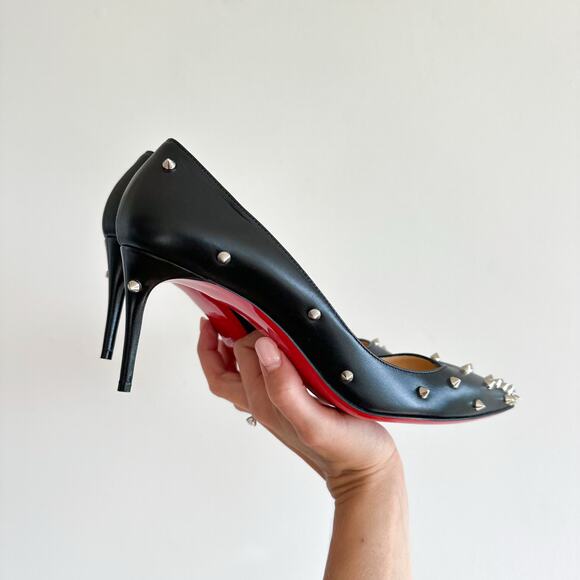 NEW Christian Louboutin Degraspike Studded Pumps Black - Picture 4 of 9